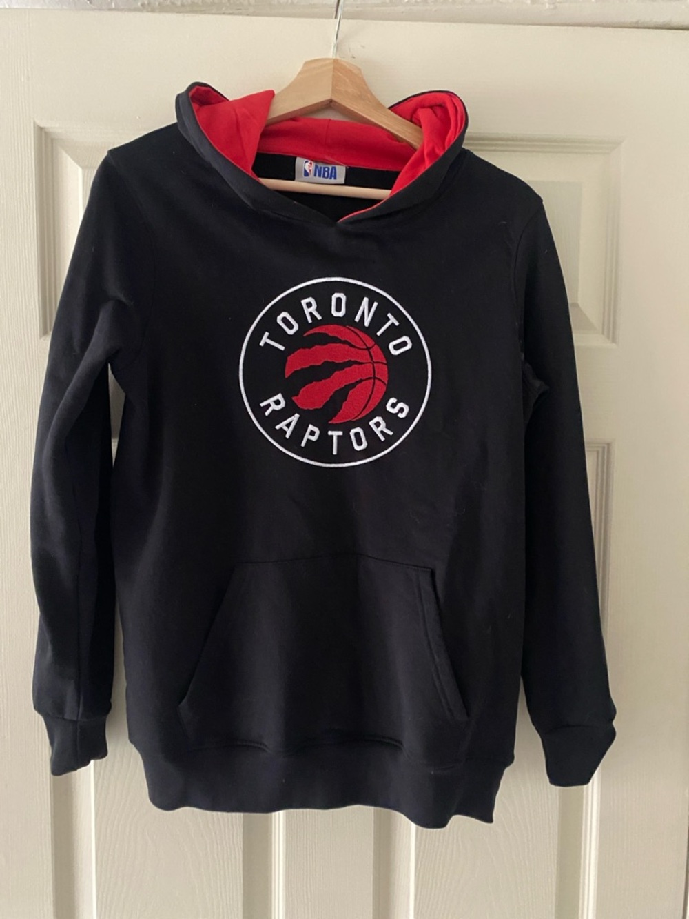 NBA Toronto Raptors Black Hoodie with Red Lined Hood